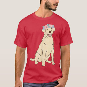 Camiseta Floral Labrador Retriever Aloja Cachorro Amarelo