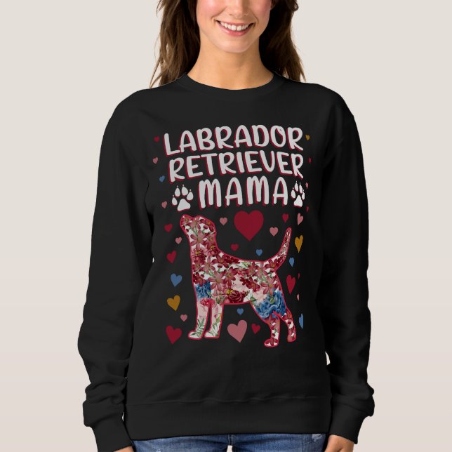 Camiseta Floral Labrador Retriever Mama (Frente)