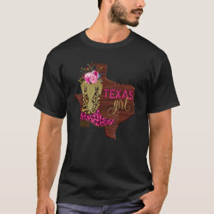 Camiseta Floral Leopardo Texas Rapariga Rústica Boca Wes