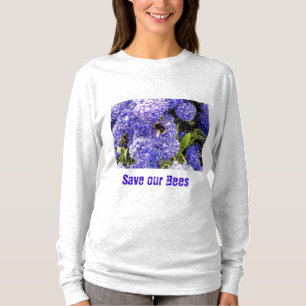 Camiseta Floral Lilac Flower Salve nossas Abelhas