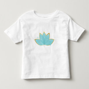 Camiseta Floral Lotus Watercolor Seafoam Azul e Faux Dourad