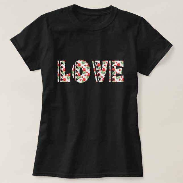 Camiseta Floral Love (Frente do Design)