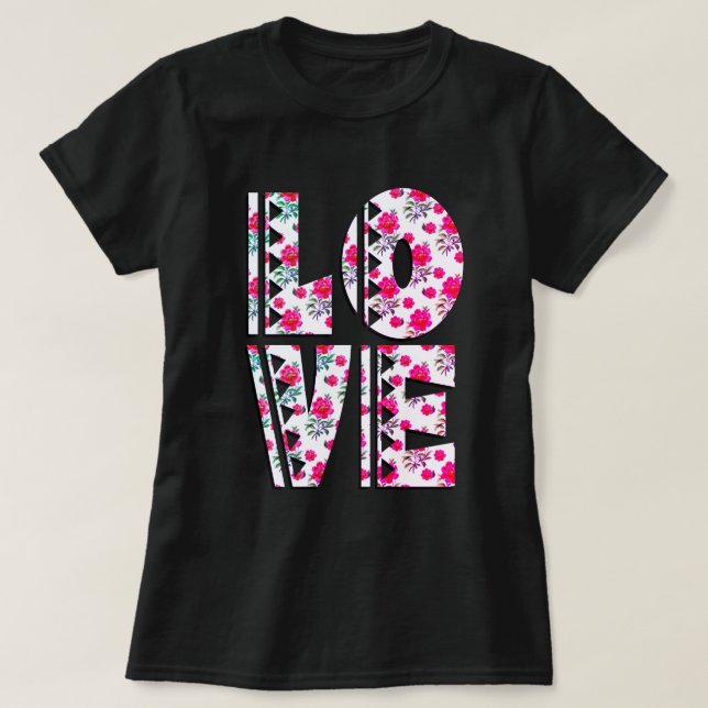 Camiseta Floral Love (Frente do Design)