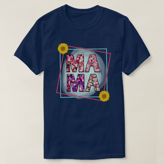 Camiseta Floral Mama 7 (Frente do Design)