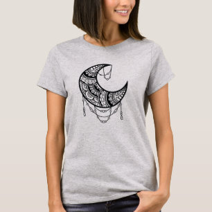 Camiseta Floral Mandala Moon Mulheres