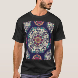 Camiseta Floral Mandala: Vintage Ornamental Sem Serras