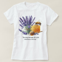 Camiseta Floral Mel de Lavanda / Abelha Doce