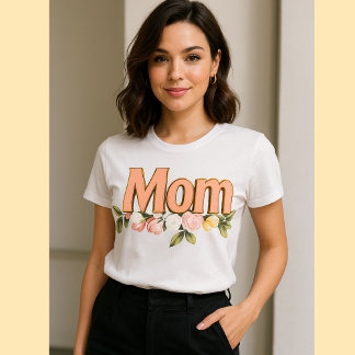 Camiseta Floral Mom Design - Elegant Gift for Mother's Day 