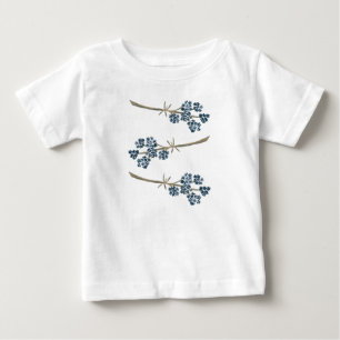 Camiseta Floral Motif Blue Watercolor Flor