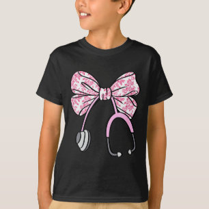 Camiseta Floral Nk Coquete Laço Rn Enfermeira Estetoscópio 