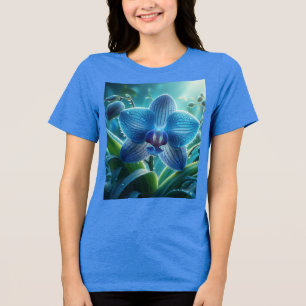 Camiseta Floral Orquídea Azul