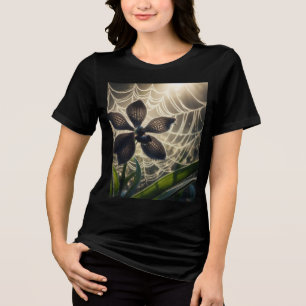 Camiseta Floral Orquídea Negra