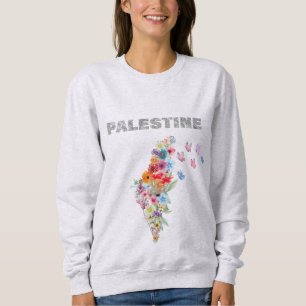 Camiseta Floral Palestine Map Design   Pro Palestina