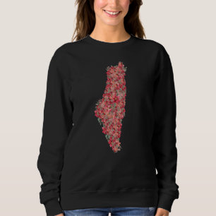 Camiseta Floral Palestine mapeia a liberdade de arte para p