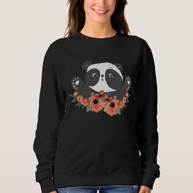 Camiseta Floral Panda Lover, Zoo Animal Lovers, Funny Bear  (Frente)