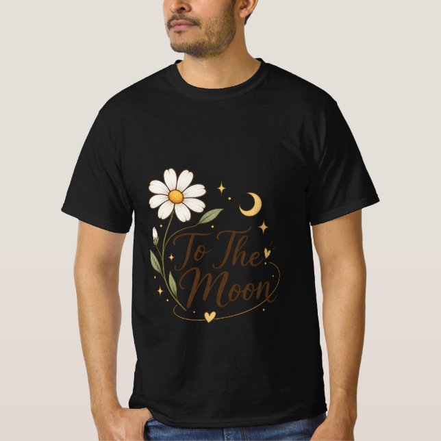 Camiseta Floral Para a Lua (Frente)
