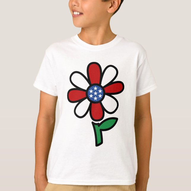 Camiseta floral patriótica (Frente)