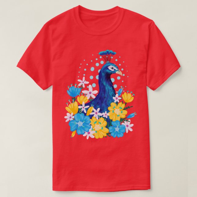 Camiseta Floral Peacock (Frente do Design)