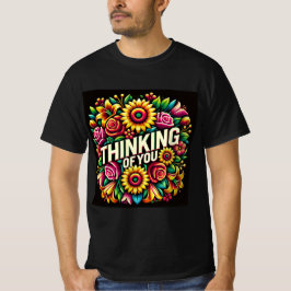 Camiseta Floral Pensando em você Mens Tshirt