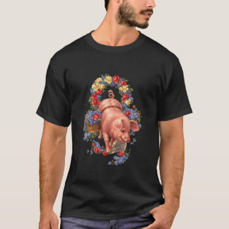 Camiseta Floral Pig Charm
