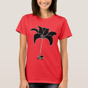 Camiseta Floral Preto Vermelho