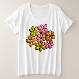Camiseta Floral Primavera vibrante - Flores Desenhadas De T