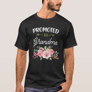 Camiseta Floral Promovido Vovó Grávida Anúncio de Gravidez