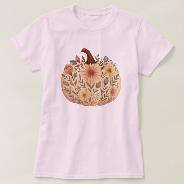 Camiseta Floral Pumpkin (Frente do Design)