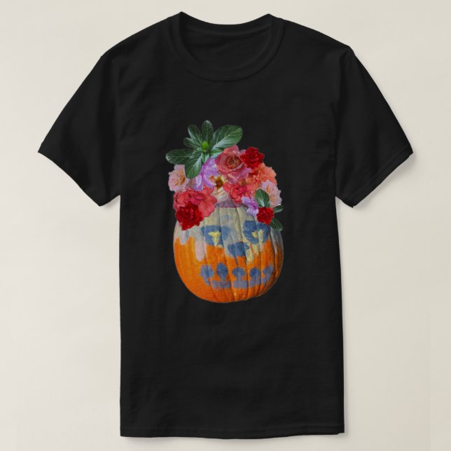 Camiseta Floral Pumpkin Photo Cutout (Frente do Design)