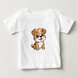 Camiseta Floral Puppy Baby Tee (18–24M) Cute Pink Dog 