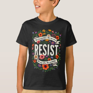 Camiseta Floral Resist Trump Não Meu Presidente 1