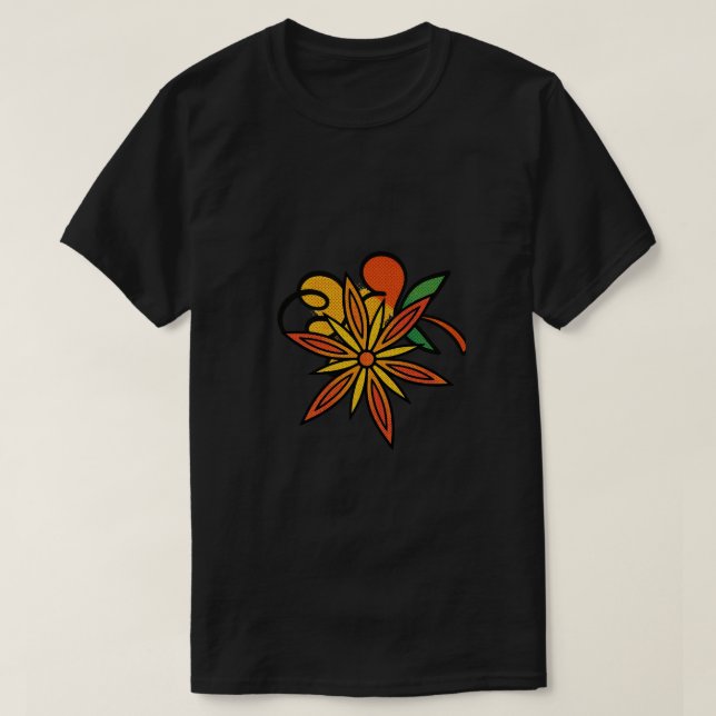 Camiseta Floral Retro (Frente do Design)