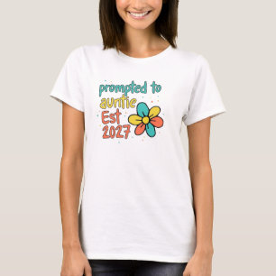 Camiseta Floral Retro de Verão Inspirado para Tia Est 2027