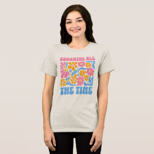 Camiseta Floral Retro Groovy Boho Luz Solar o Tempo Todo