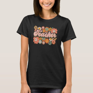 Camiseta Floral Retro Professor Vintage Volta à Escola Para