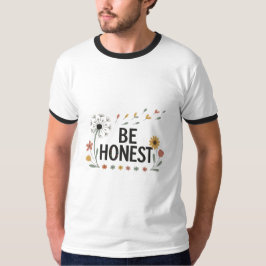 Camiseta Floral Ringer Be Honest Rosa Amarelo Verd