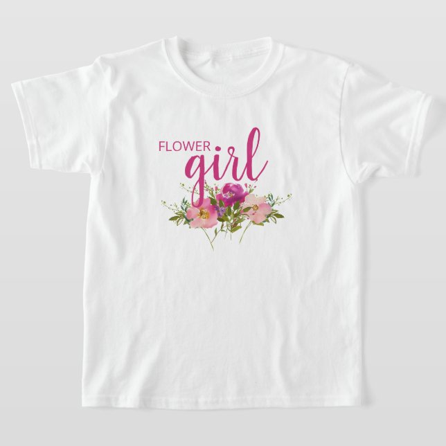 Camiseta Floral Rosa Aguarela Menina das Flores Ca (Postura )