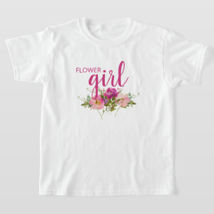 Camiseta Floral Rosa Aguarela Menina de Flores Cas