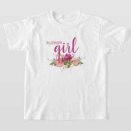 Camiseta Floral Rosa Aquarela Menina de Flores Cas