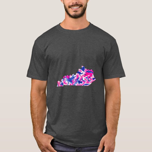 Camiseta Floral Rosa e Azul Kentucky Oversized (Frente)