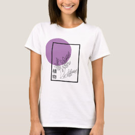 Camiseta Floral Roxa Botânica Japonesa de Verão