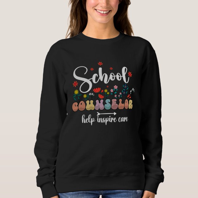 Camiseta Floral School Counselor Therapist Groovy Counselin (Frente)
