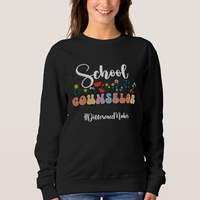 Camiseta Floral School Guidance Counselor Groovy Counseling (Frente)