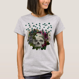 Camiseta Floral Shamrock Skull