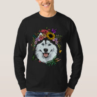 Floral Siberian Husky Dog Primavera Nature Siberia