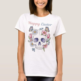 Camiseta Floral Skull Happy Easter T Shirt