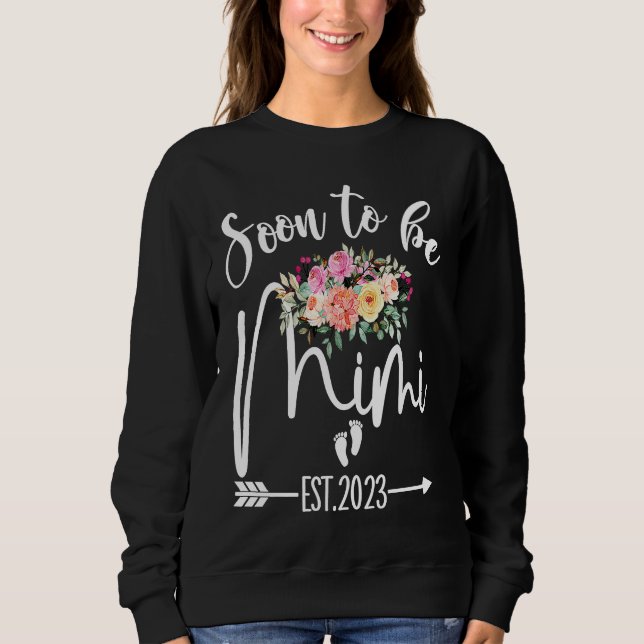 Camiseta Floral Soon To Be Mimi 2023 New Moms Pregnancy Ann (Frente)