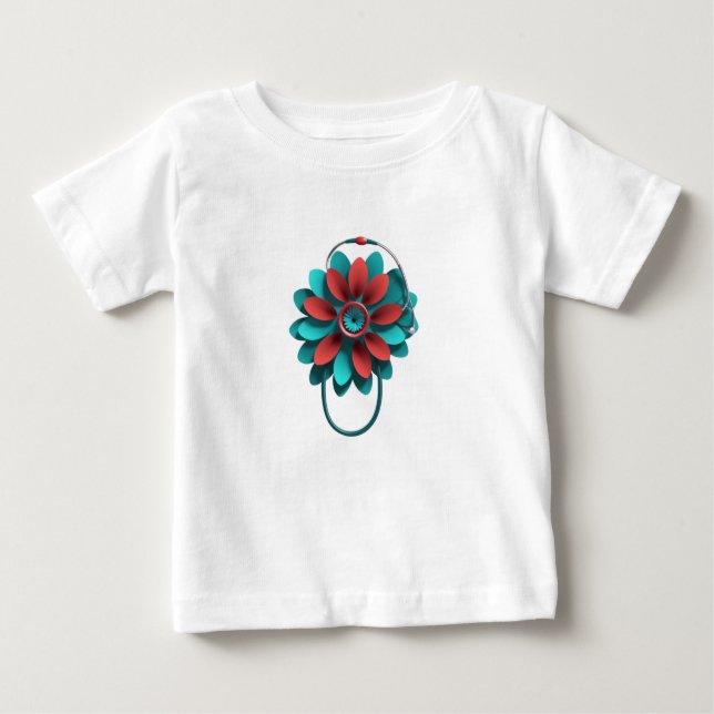 Camiseta Floral Stethoscope Design – Unique Medical & Healt (Frente)