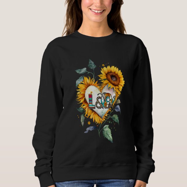 Camiseta Floral Sunflower Heart L&D Labor and Delivery Nurs (Frente)