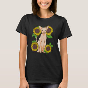 Camiseta Floral Sunflower Sphynx Cat Lover
